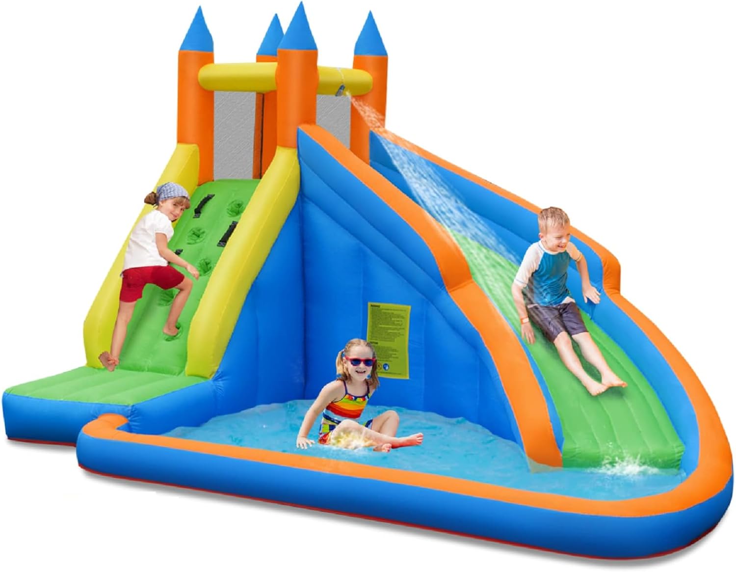Kids Outdoor Inflatable Water Slide - Parco Acquatico Gonfiabile Gigante con Parete