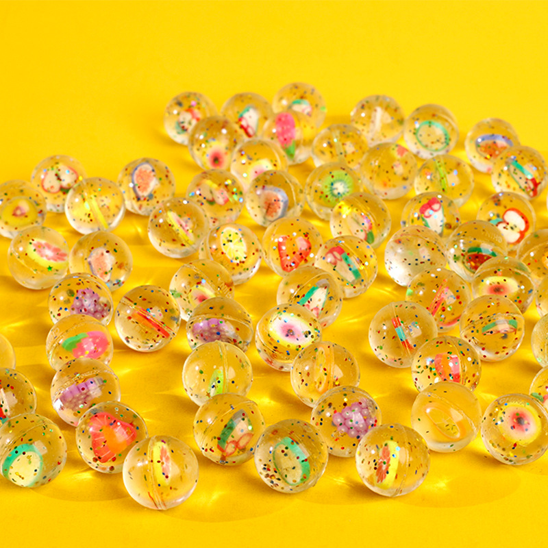 Kids Outdoor Easter Gifts - 10Pcs Fruits Theme Glitter trasparente Jumping
