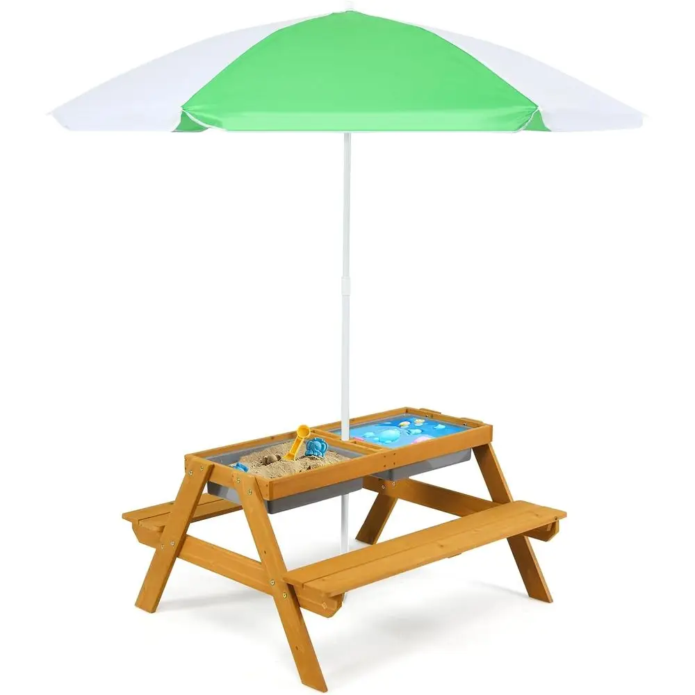 Kids Outdoor Activity Table - Tavolo da Picnic 3-in-1 Regolabile in