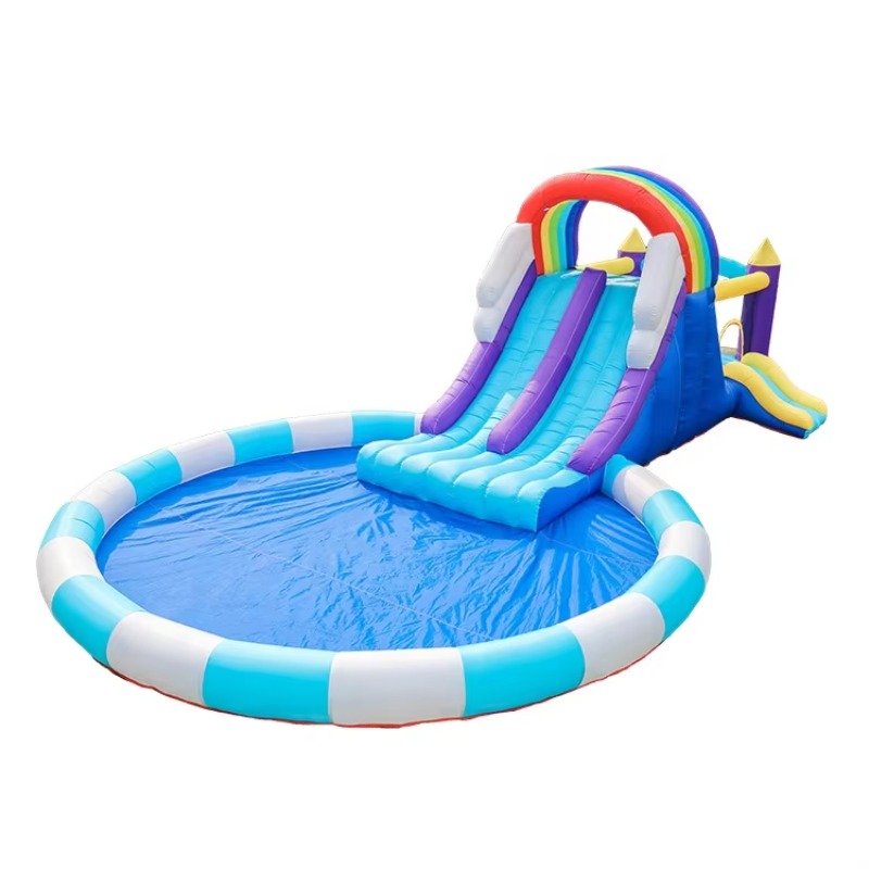 Kids Outdoor Inflatable Water Slide - Scivolo d'Acqua Gonfiabile Gigante Arcobaleno per