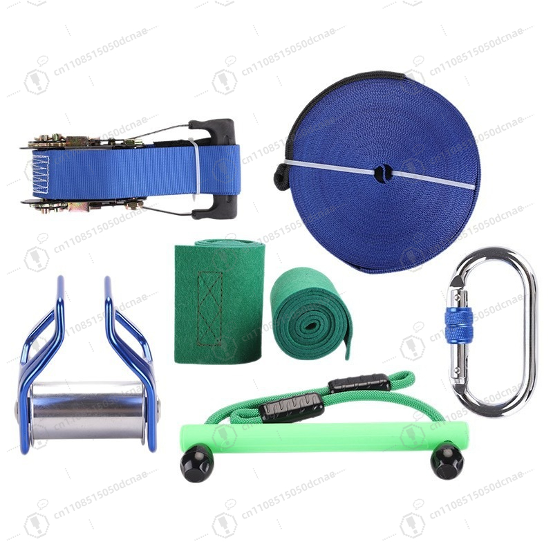 Kids Outdoor Obstacle Course Equipment - Kit di Allenamento per Slackline per