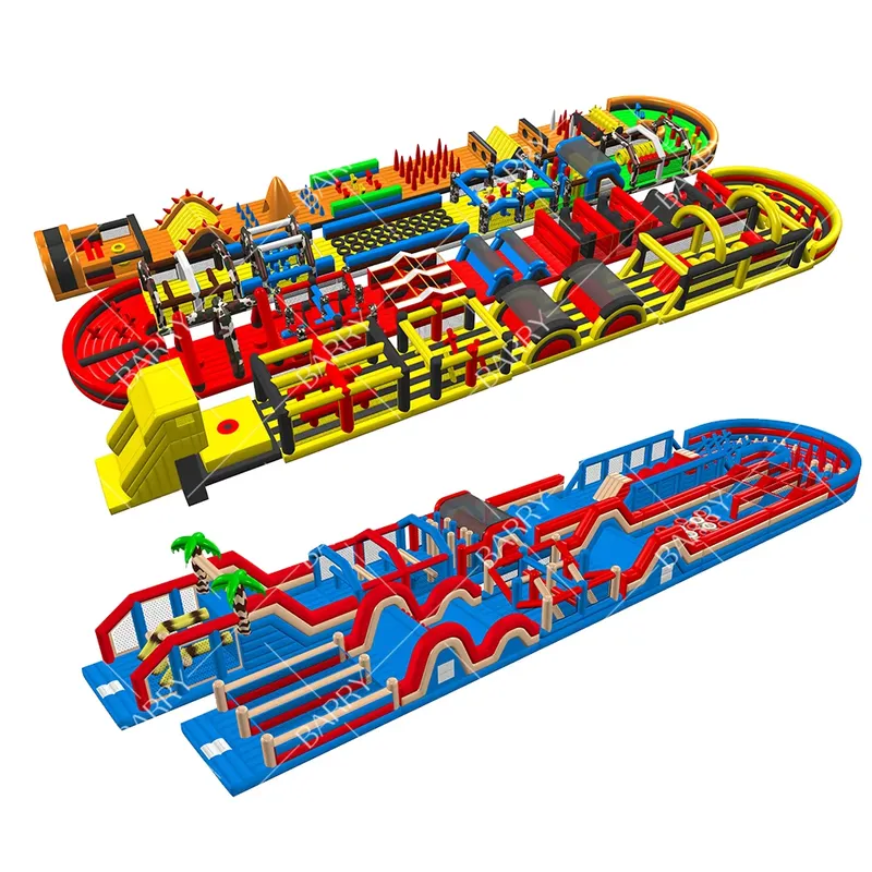 Kids Outdoor Obstacle Course Equipment - Percorso a Ostacoli Gonfiabile per Bambini