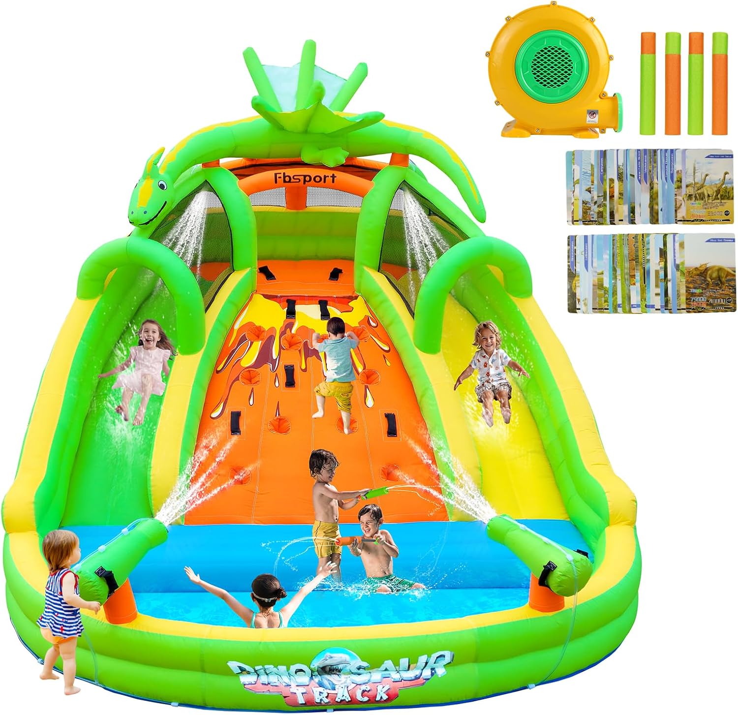 Kids Outdoor Inflatable Water Slide - Castello Gonfiabile per Bambini con Scivolo,