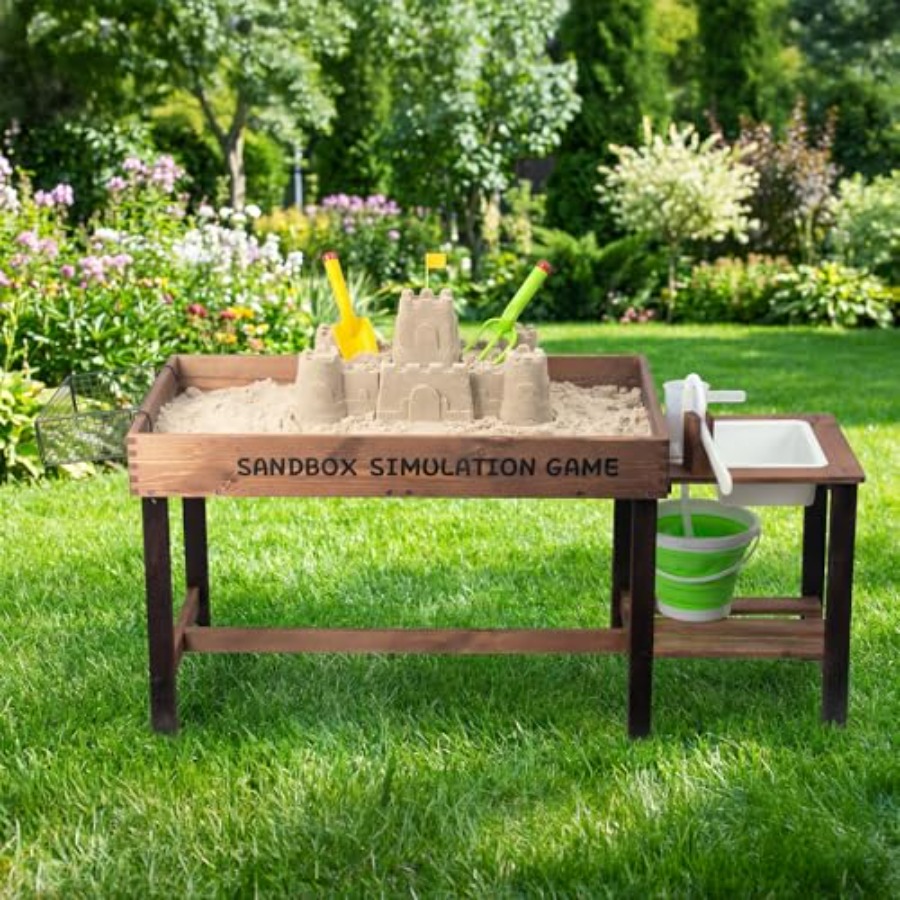 Kids Outdoor Activity Table - Tavolo da sabbia in legno per