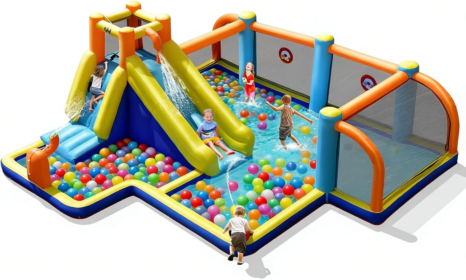 Kids Outdoor Inflatable Water Slide - Scivolo d'Acqua Gonfiabile, Castello Gonfiabile con