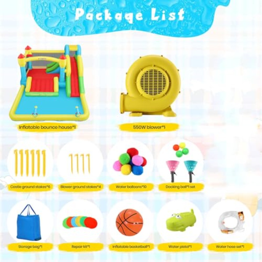 Castello gonfiabile acquatico  - Kids Outdoor Inflatable Water Slide recensione e prezzo