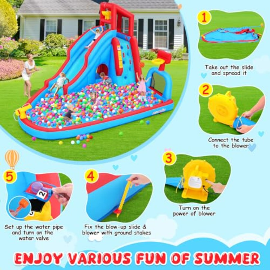 Scivolo acquatico gonfiabile d - Kids Outdoor Inflatable Water Slide recensione e prezzo