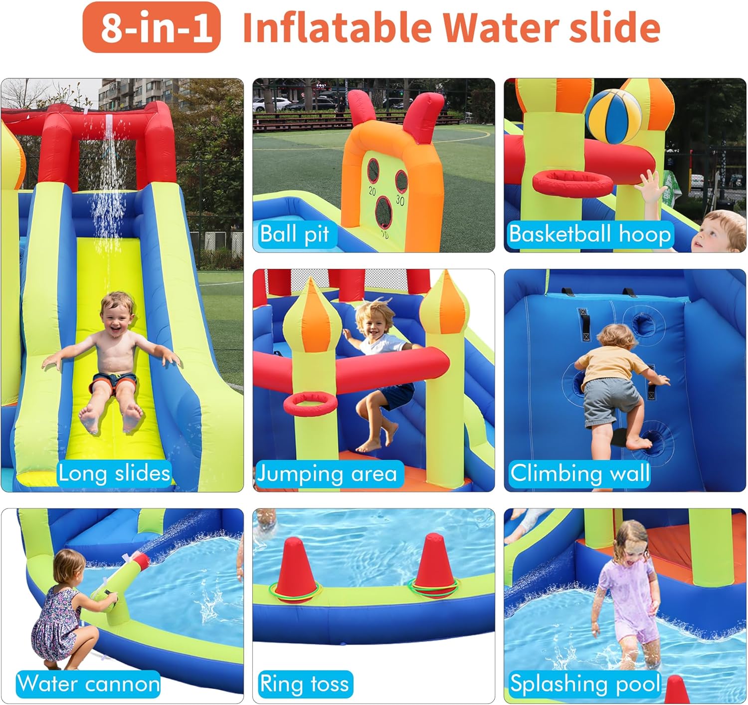 Castello Gonfiabile per Bambin - Kids Outdoor Inflatable Water Slide recensione e prezzo