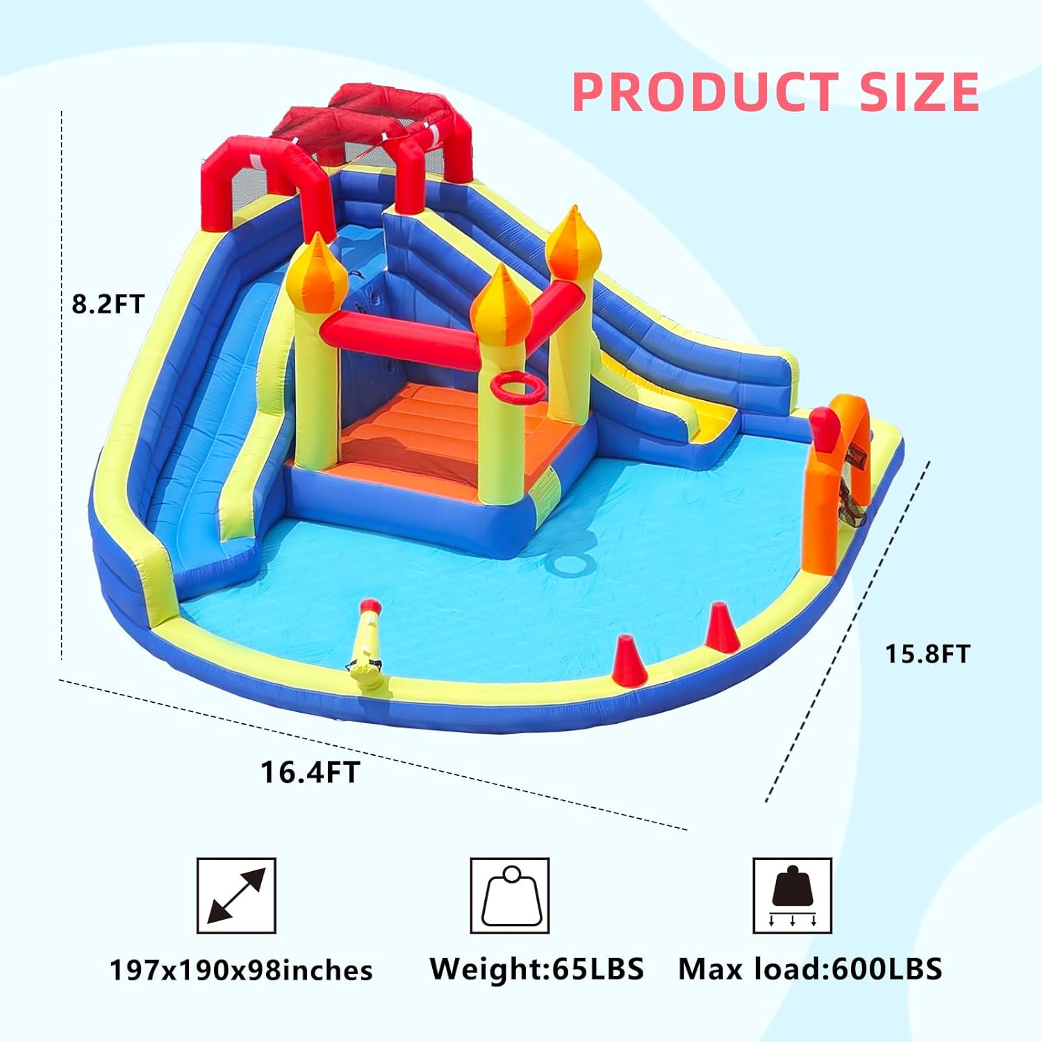 Castello Gonfiabile per Bambin - Kids Outdoor Inflatable Water Slide recensione e prezzo