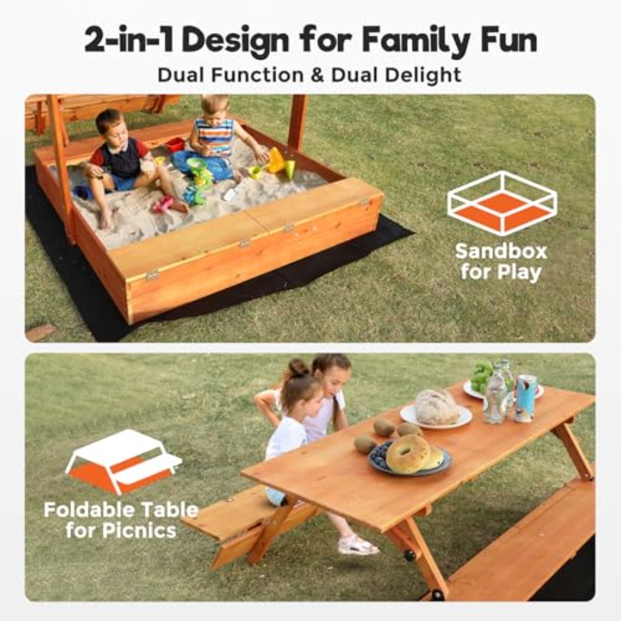 Sabbiera in legno per bambini  - Kids Outdoor Picnic Table recensione e prezzo
