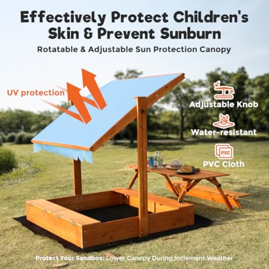 Sabbiera in legno per bambini  - Kids Outdoor Picnic Table recensione e prezzo