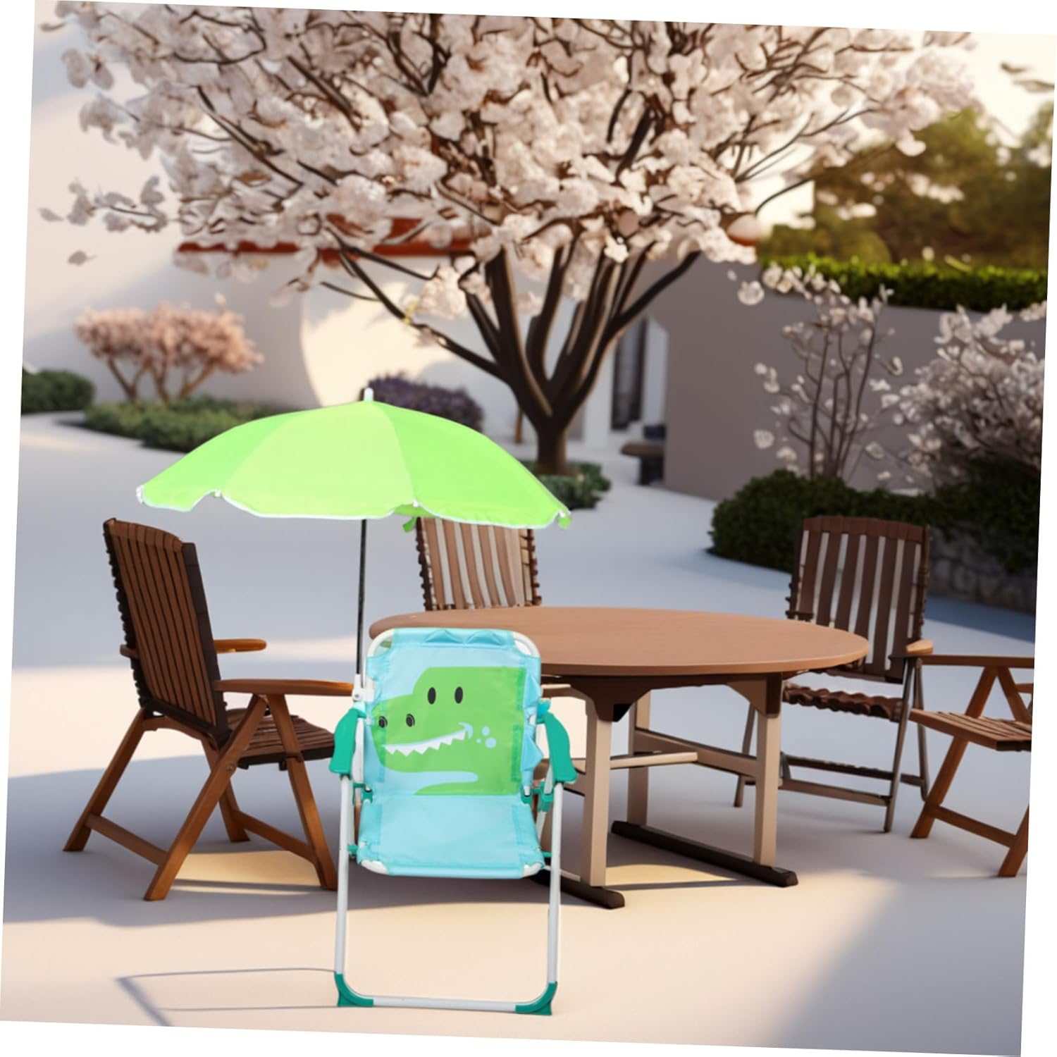 1 set sedia da spiaggia pieghe - Kids Outdoor Lounge Chair With Umbrella recensione e prezzo
