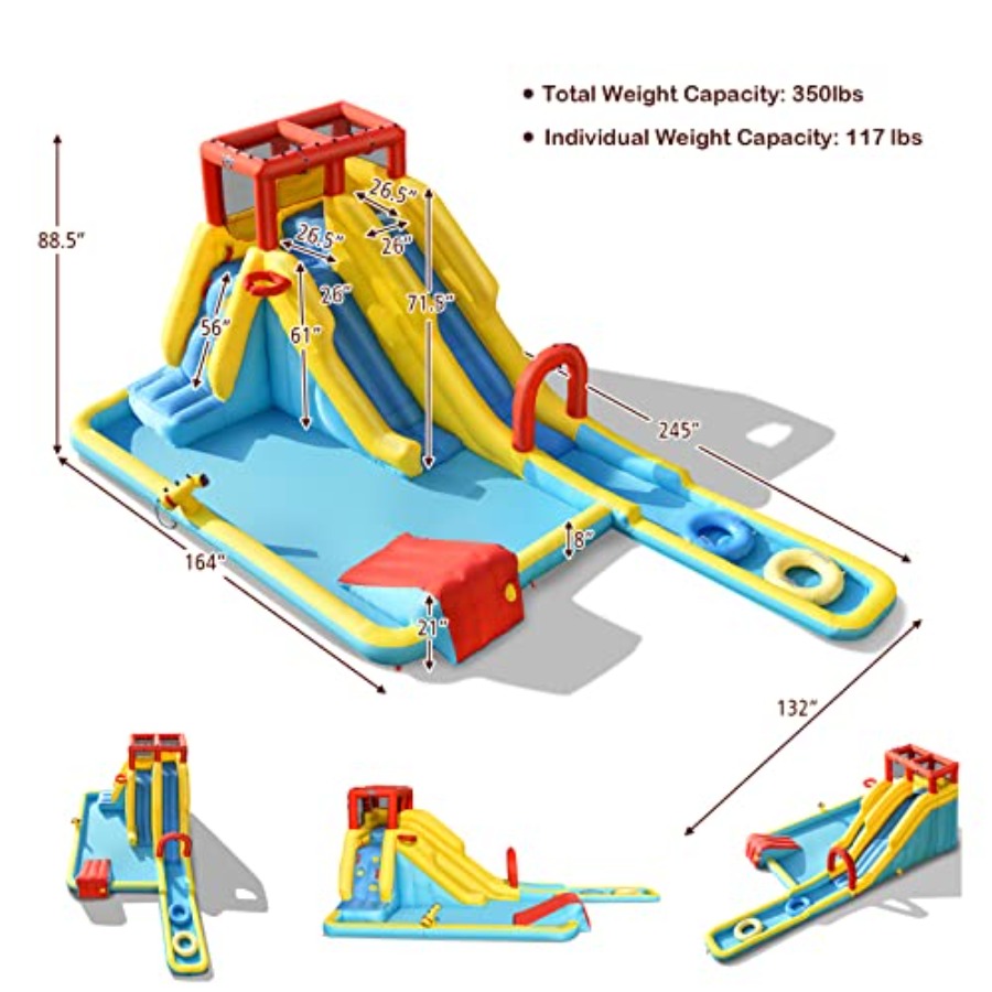 Scivolo acquatico gonfiabile d - Kids Outdoor Inflatable Water Slide recensione e prezzo