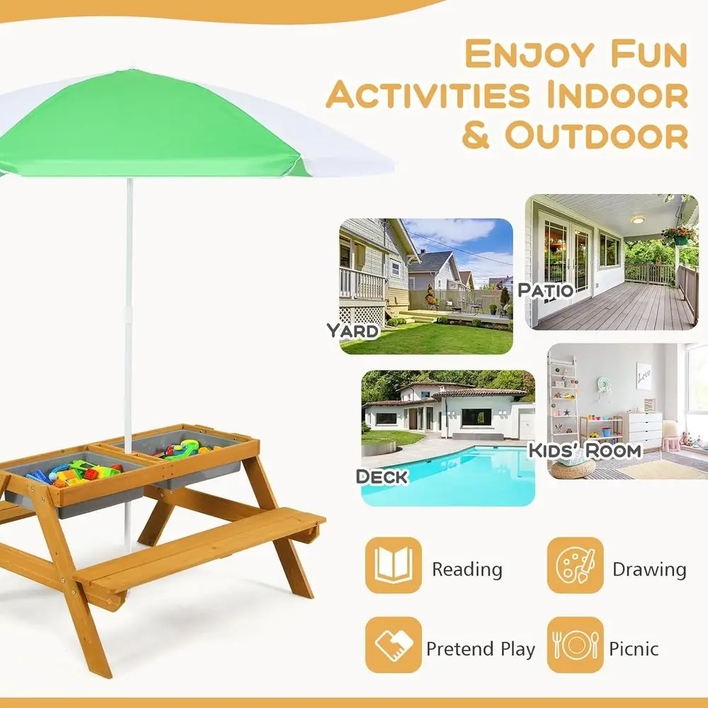 Tavolo da Picnic 3-in-1 Regola - Kids Outdoor Activity Table recensione e prezzo