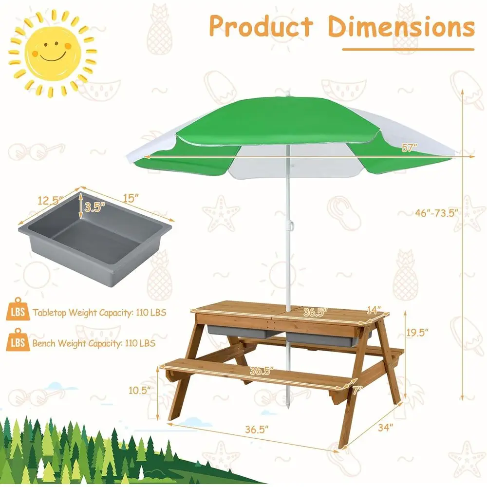 Tavolo da Picnic 4-in-1 in Leg - Kids Outdoor Picnic Table recensione e prezzo