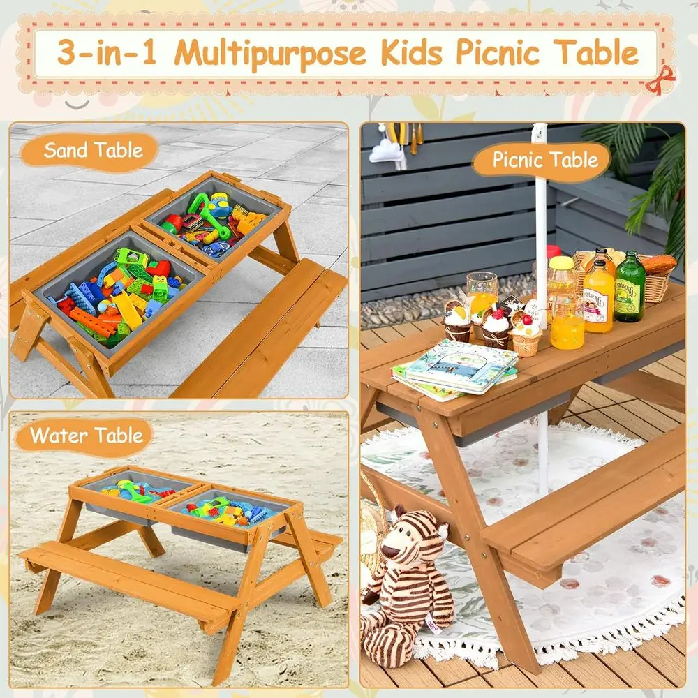 Tavolo da Picnic 4-in-1 in Leg - Kids Outdoor Picnic Table recensione e prezzo