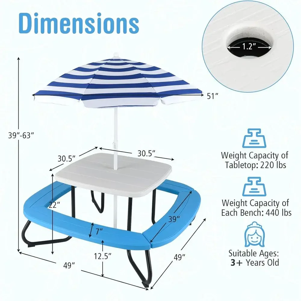 Tavolo da Picnic per 8 Bambini - Kids Outdoor Activity Table recensione e prezzo