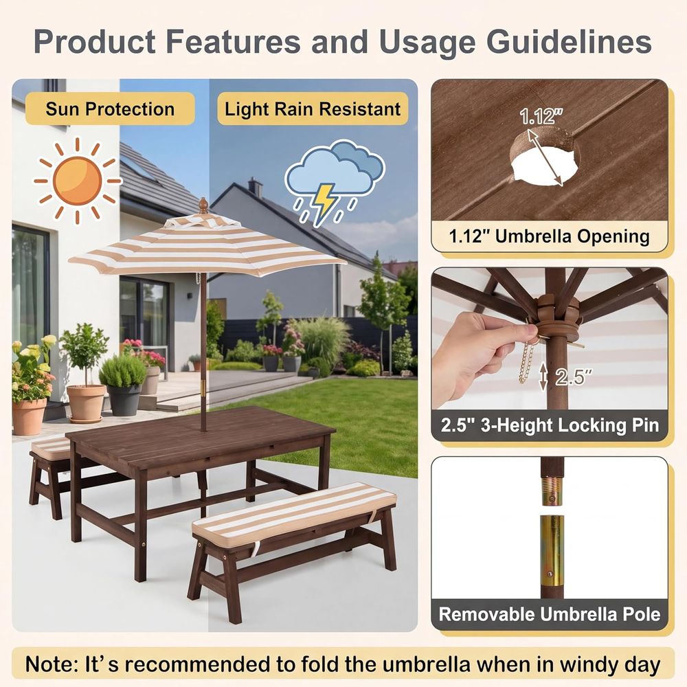 Tavolo da picnic per bambini,  - Kids Outdoor Picnic Table recensione e prezzo