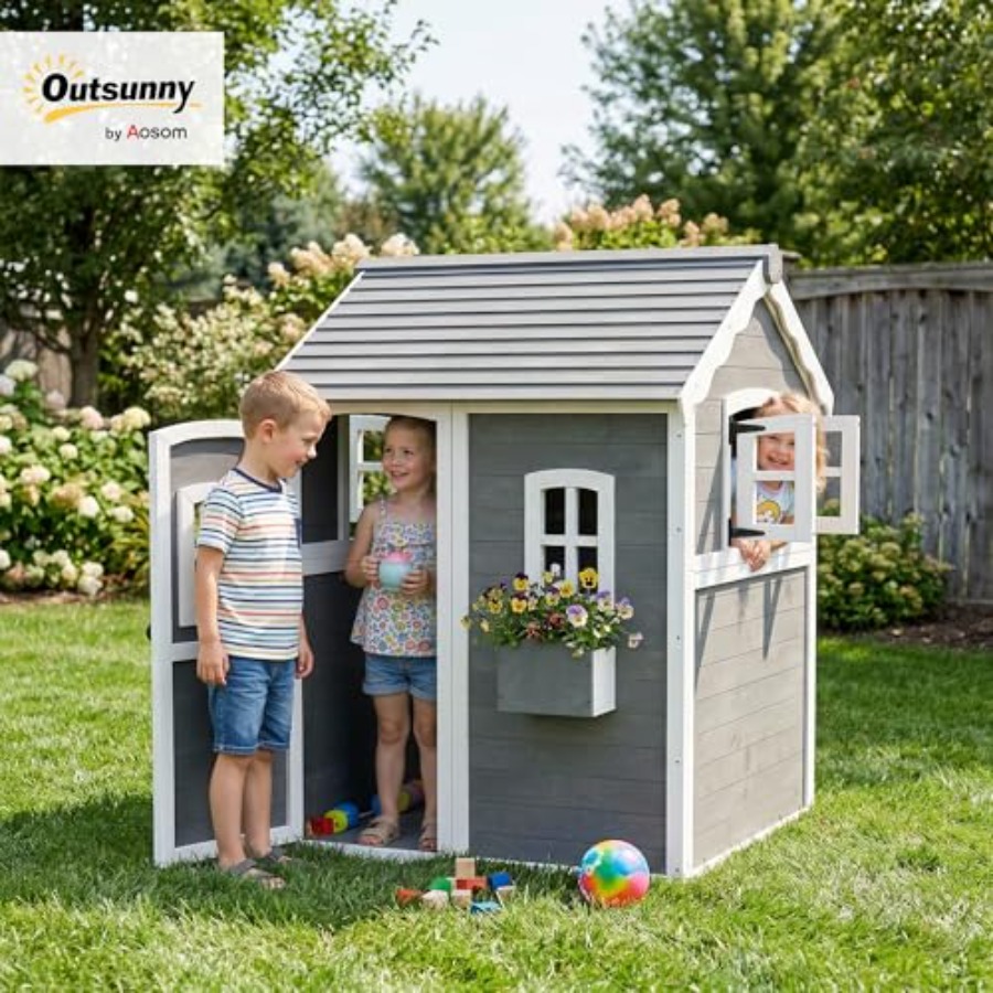 Casetta da gioco in legno per  - Kids Outdoor Flooring recensione e prezzo