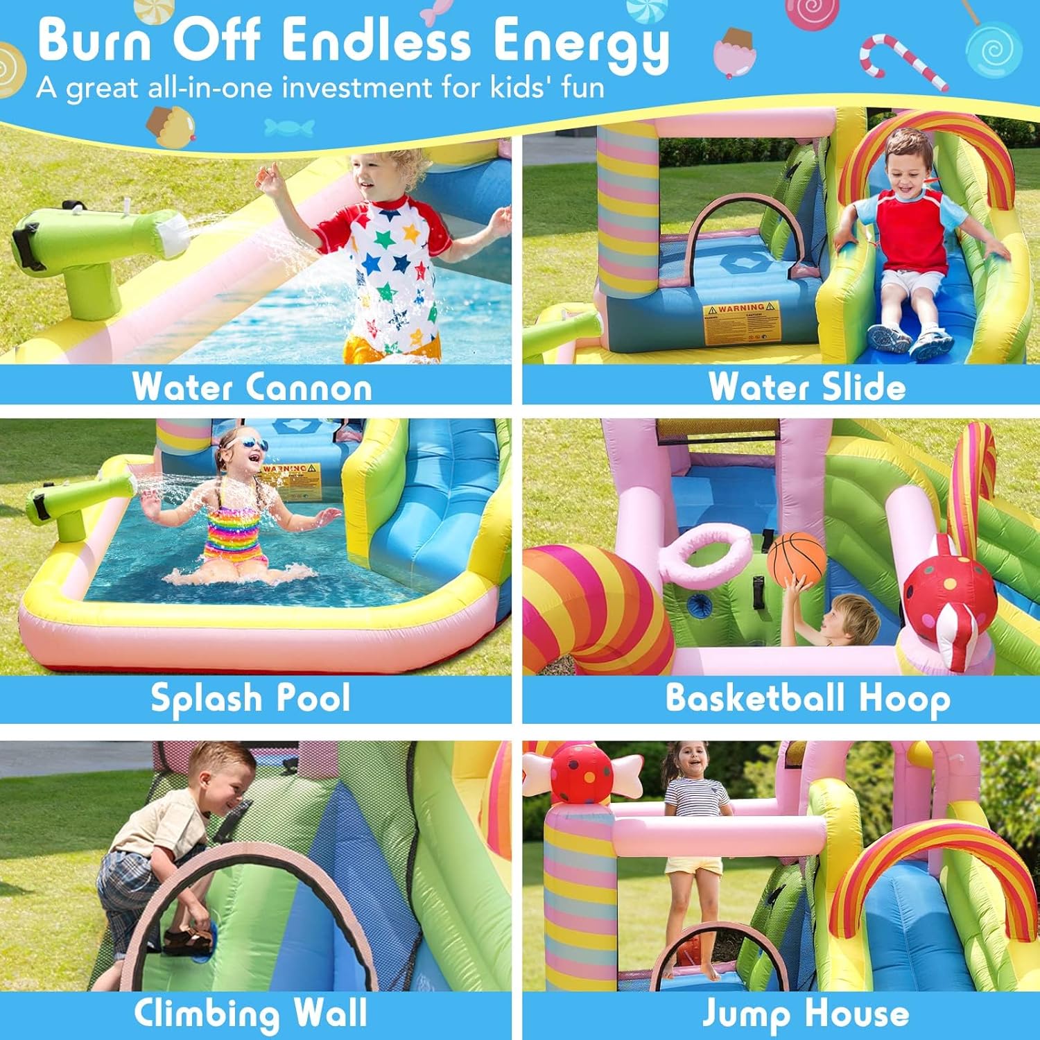 Scivolo d'Acqua Gonfiabile per - Kids Outdoor Inflatable Water Slide recensione e prezzo