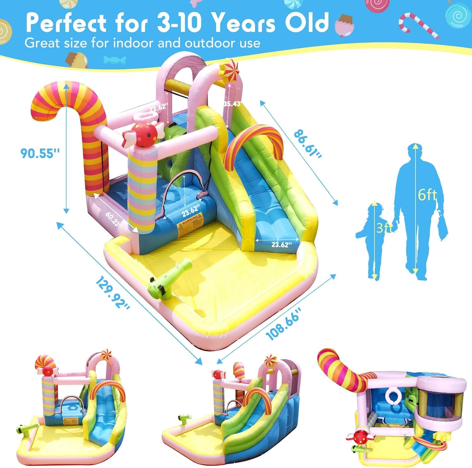 Scivolo d'Acqua Gonfiabile per - Kids Outdoor Inflatable Water Slide recensione e prezzo