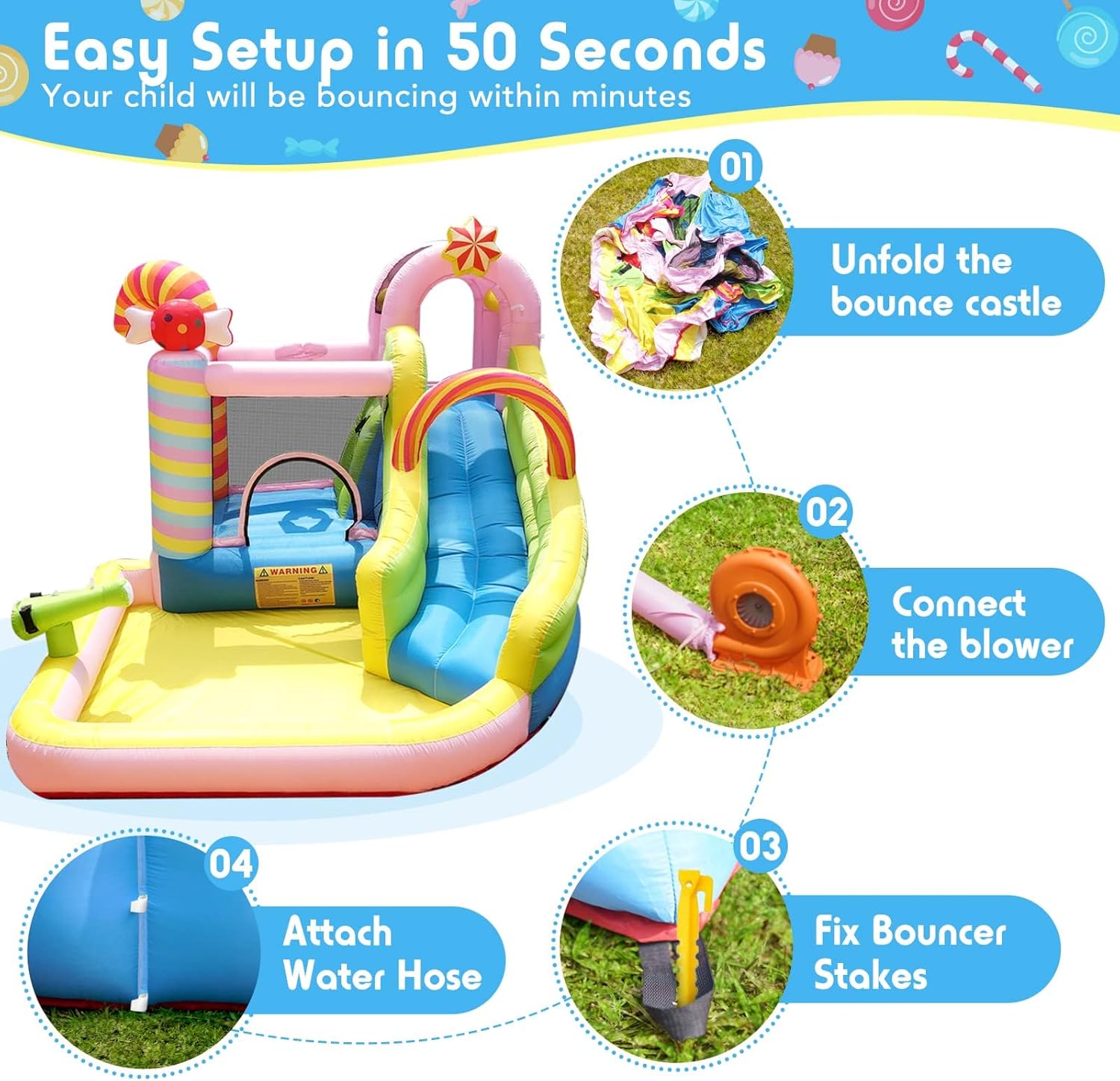 Scivolo d'Acqua Gonfiabile per - Kids Outdoor Inflatable Water Slide recensione e prezzo