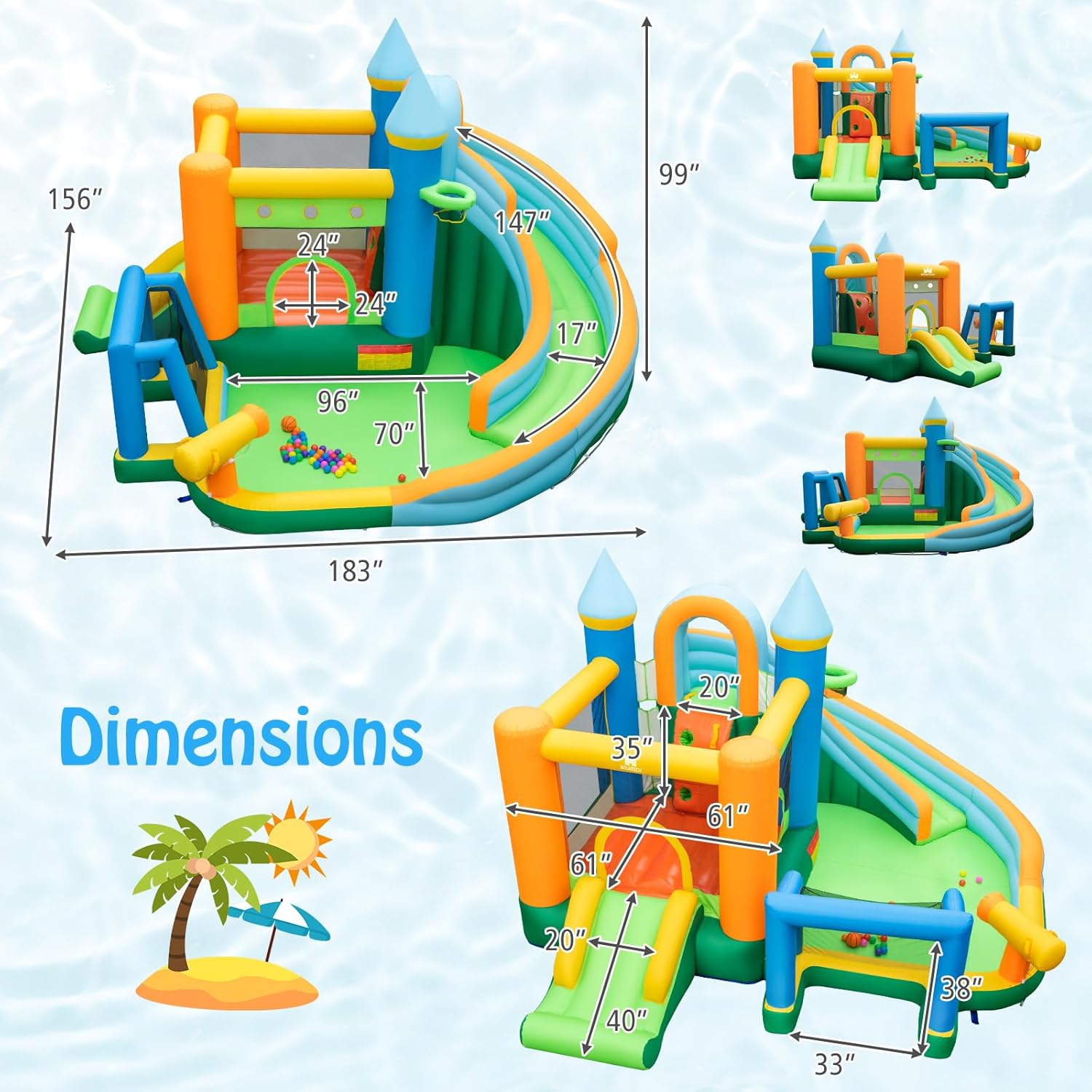 Scivolo Acquatico Gonfiabile 9 - Kids Outdoor Inflatable Water Slide recensione e prezzo
