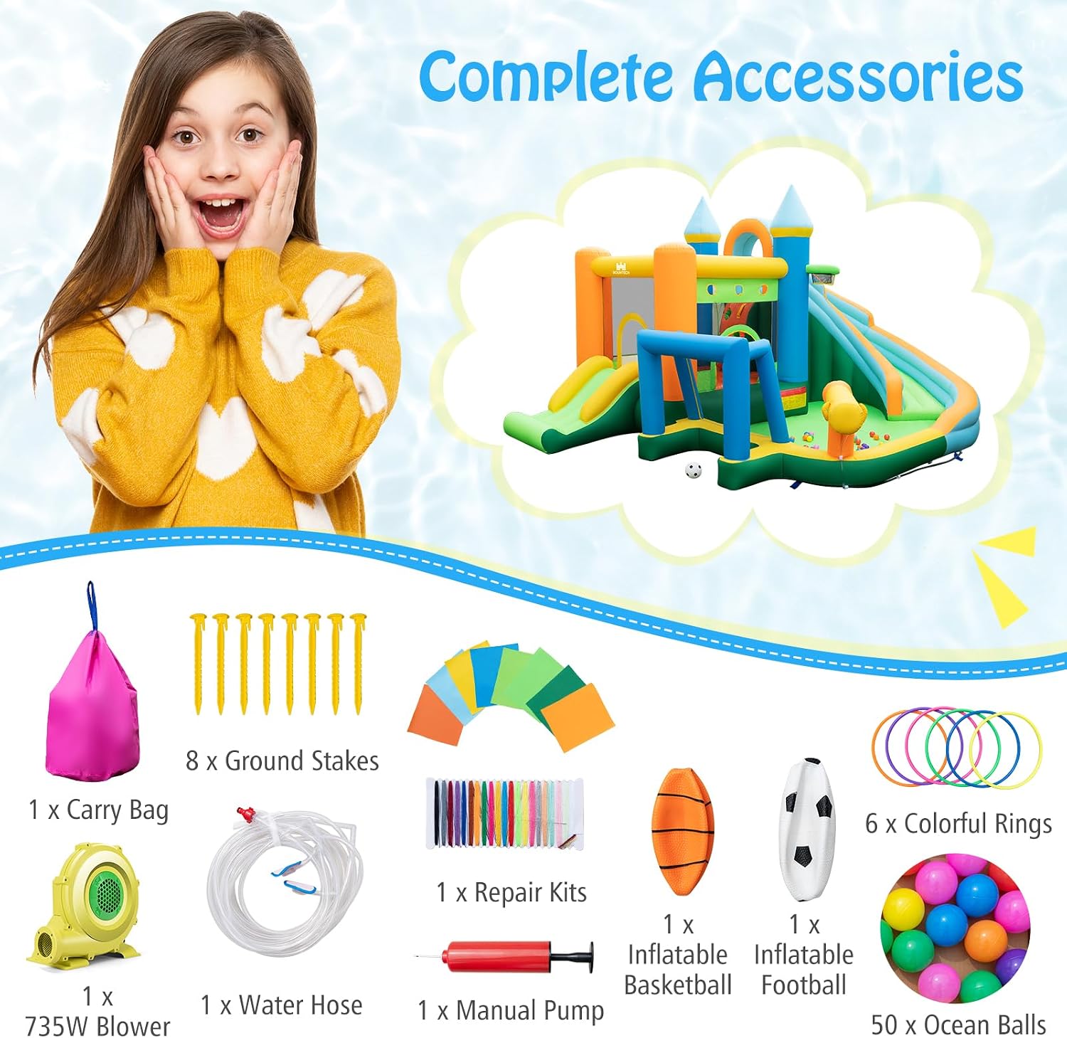 Scivolo Acquatico Gonfiabile 9 - Kids Outdoor Inflatable Water Slide recensione e prezzo