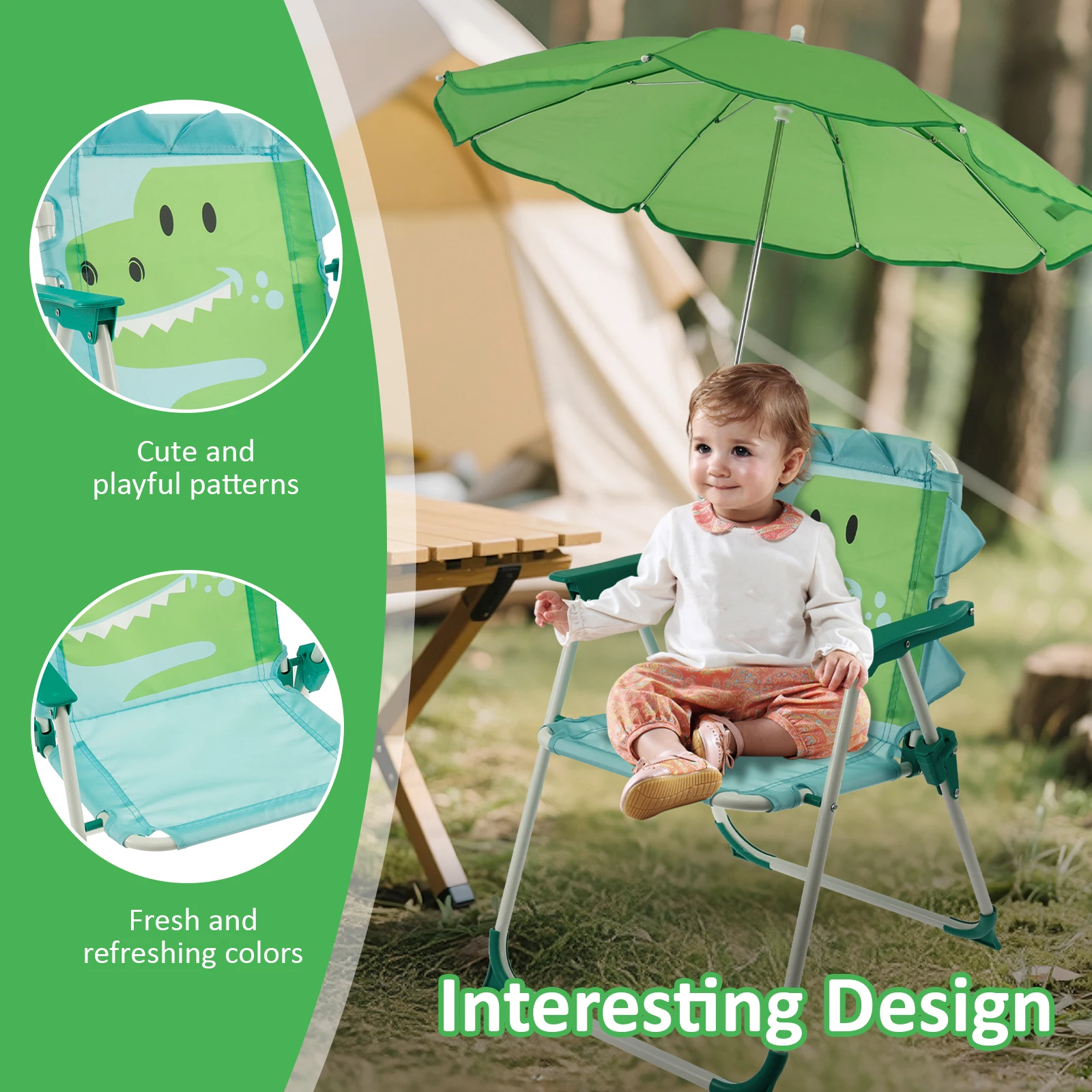 Sedia da spiaggia pieghevole p - Kids Outdoor Lounge Chair With Umbrella recensione e prezzo