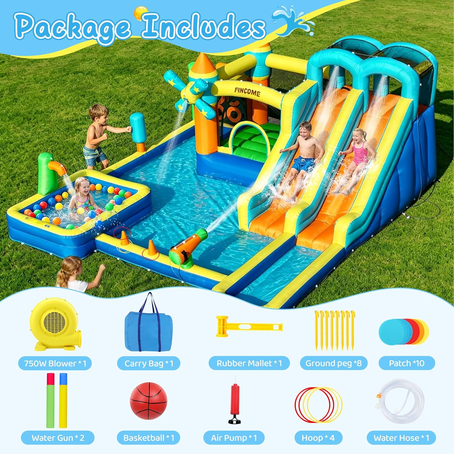 Castello Gonfiabile 10-in-1 co - Kids Outdoor Inflatable Water Slide recensione e prezzo