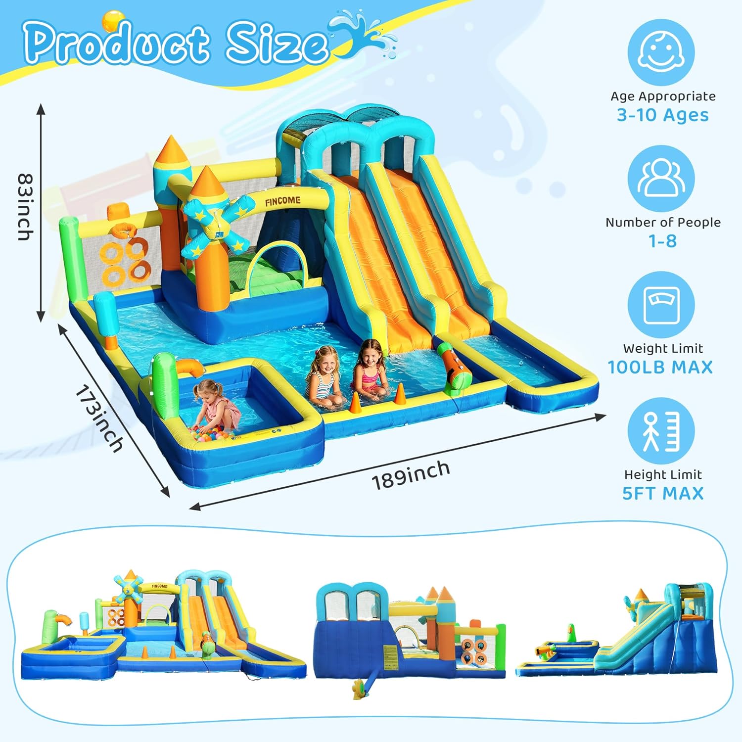 Castello Gonfiabile 10-in-1 co - Kids Outdoor Inflatable Water Slide recensione e prezzo