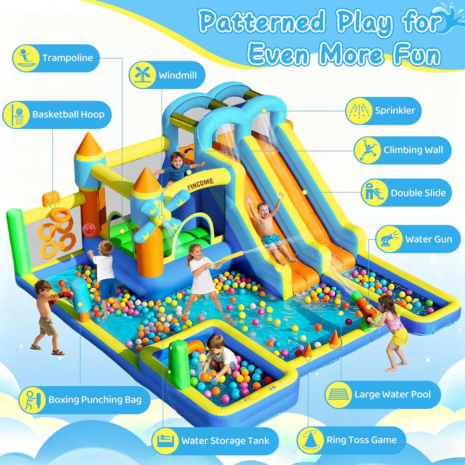 Castello Gonfiabile 10-in-1 co - Kids Outdoor Inflatable Water Slide recensione e prezzo
