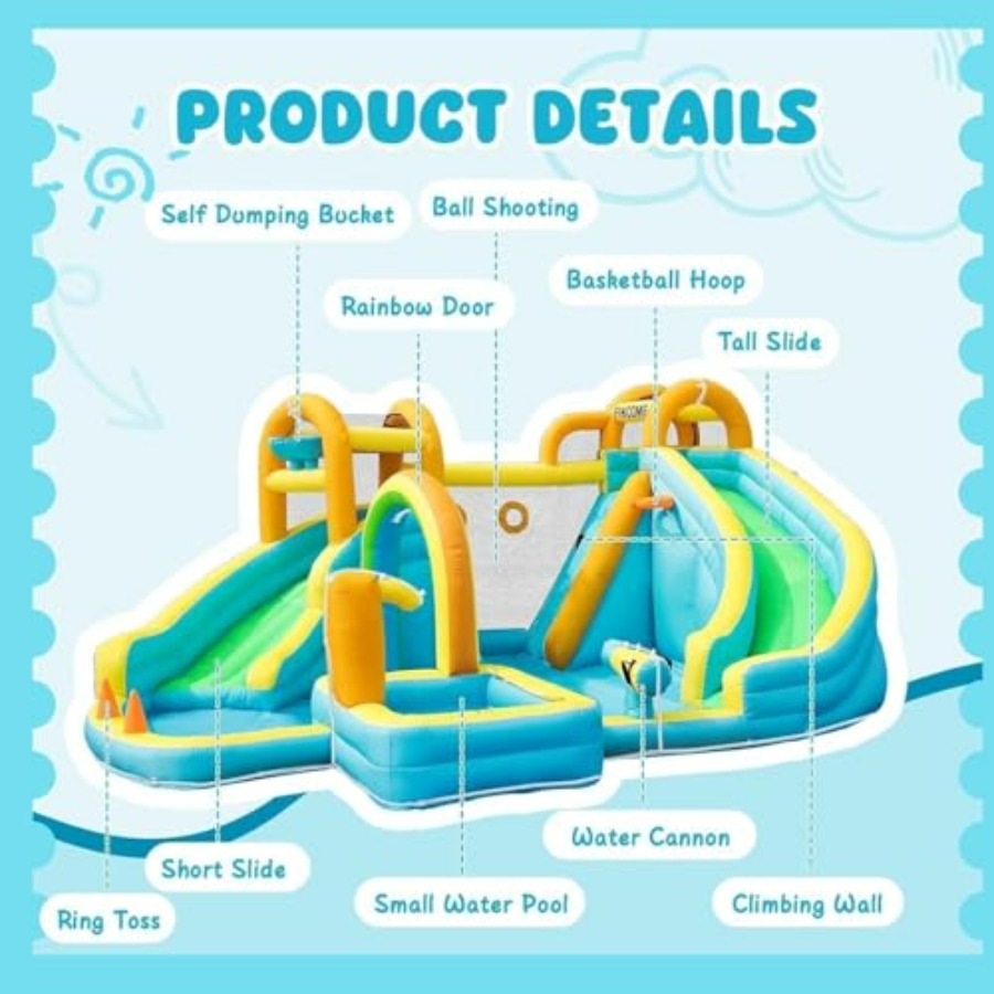 Scivolo d'acqua gonfiabile da  - Kids Outdoor Inflatable Water Slide recensione e prezzo