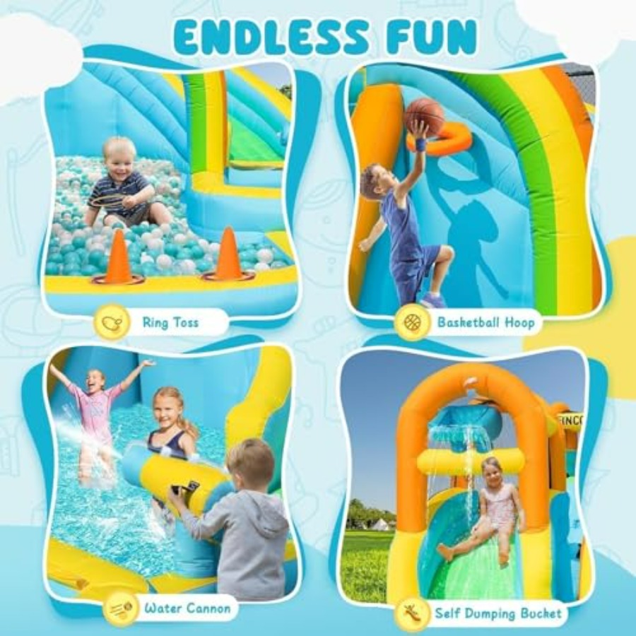 Scivolo d'acqua gonfiabile da  - Kids Outdoor Inflatable Water Slide recensione e prezzo