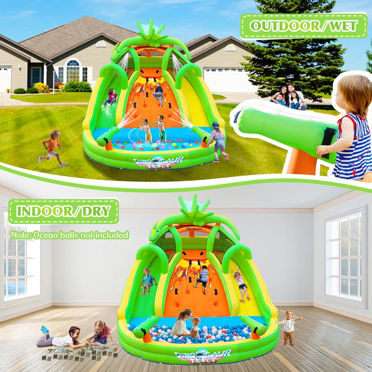 Castello Gonfiabile per Bambin - Kids Outdoor Inflatable Water Slide recensione e prezzo
