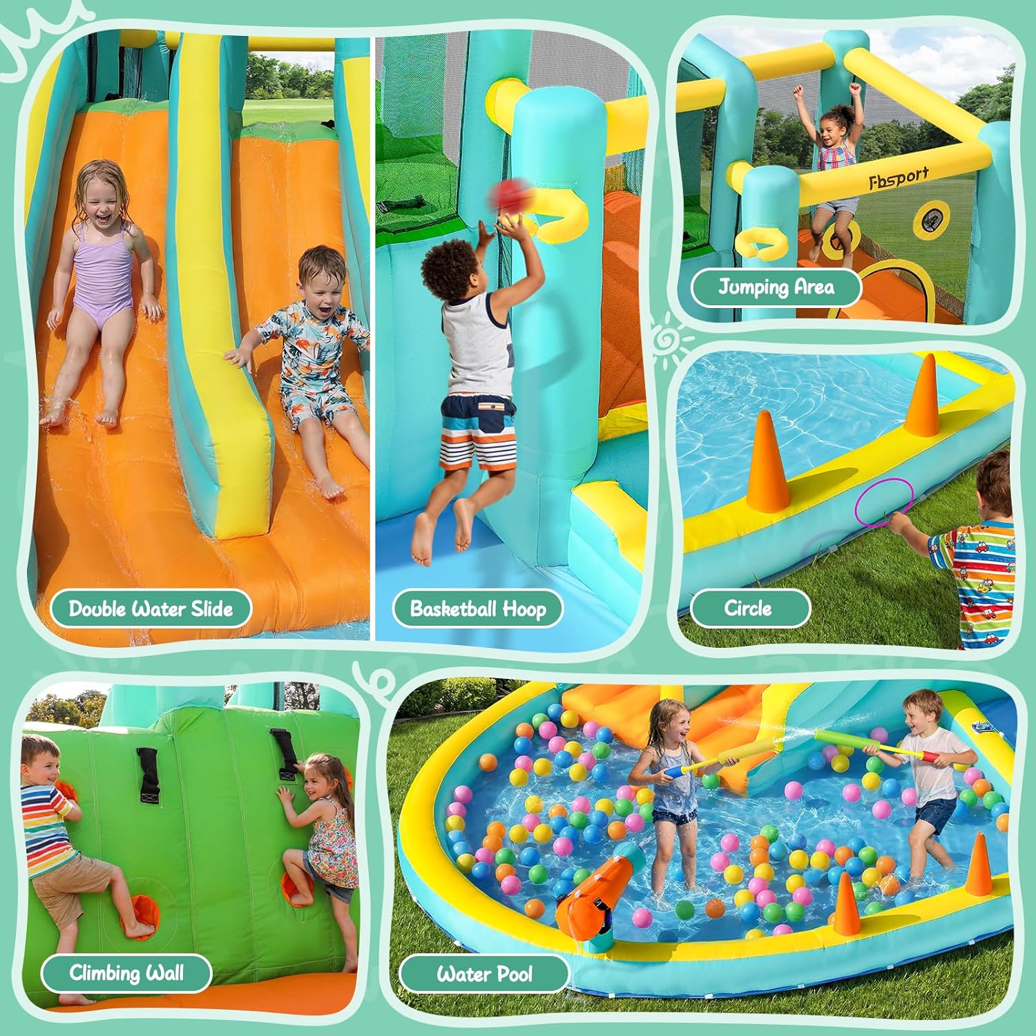 Parco Acquatico Gonfiabile a D - Kids Outdoor Inflatable Water Slide recensione e prezzo