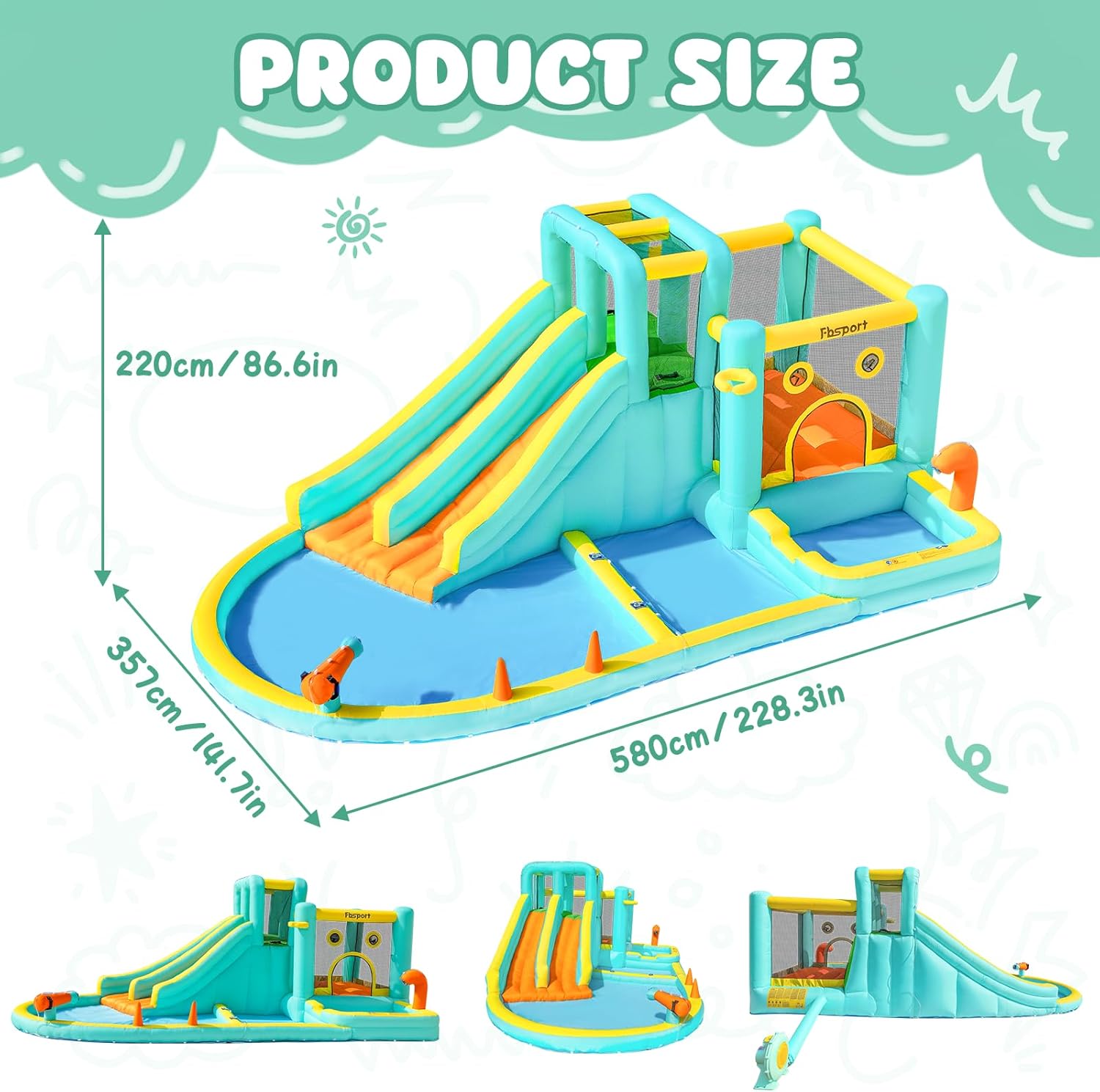 Parco Acquatico Gonfiabile a D - Kids Outdoor Inflatable Water Slide recensione e prezzo