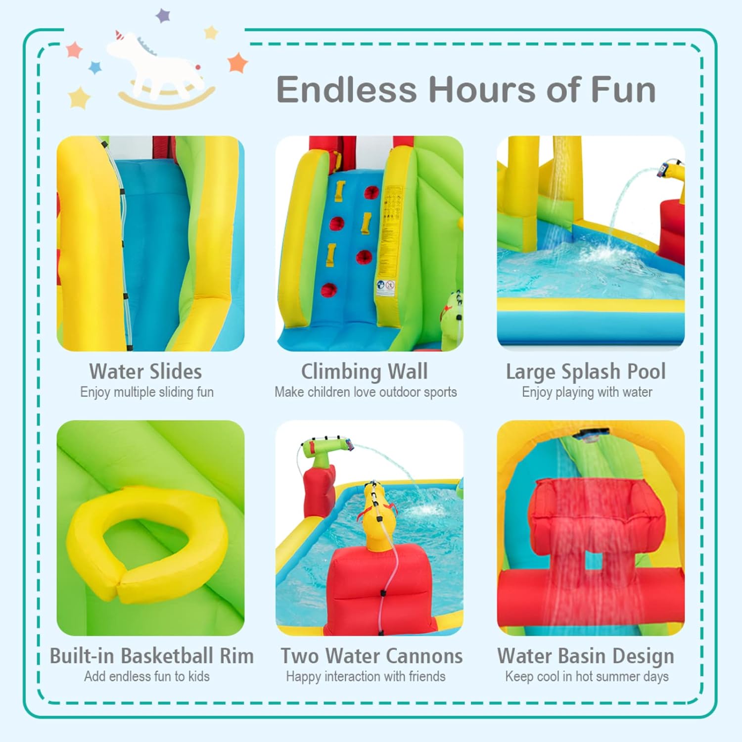 Mega Parco Acquatico Gonfiabil - Kids Outdoor Inflatable Water Slide recensione e prezzo