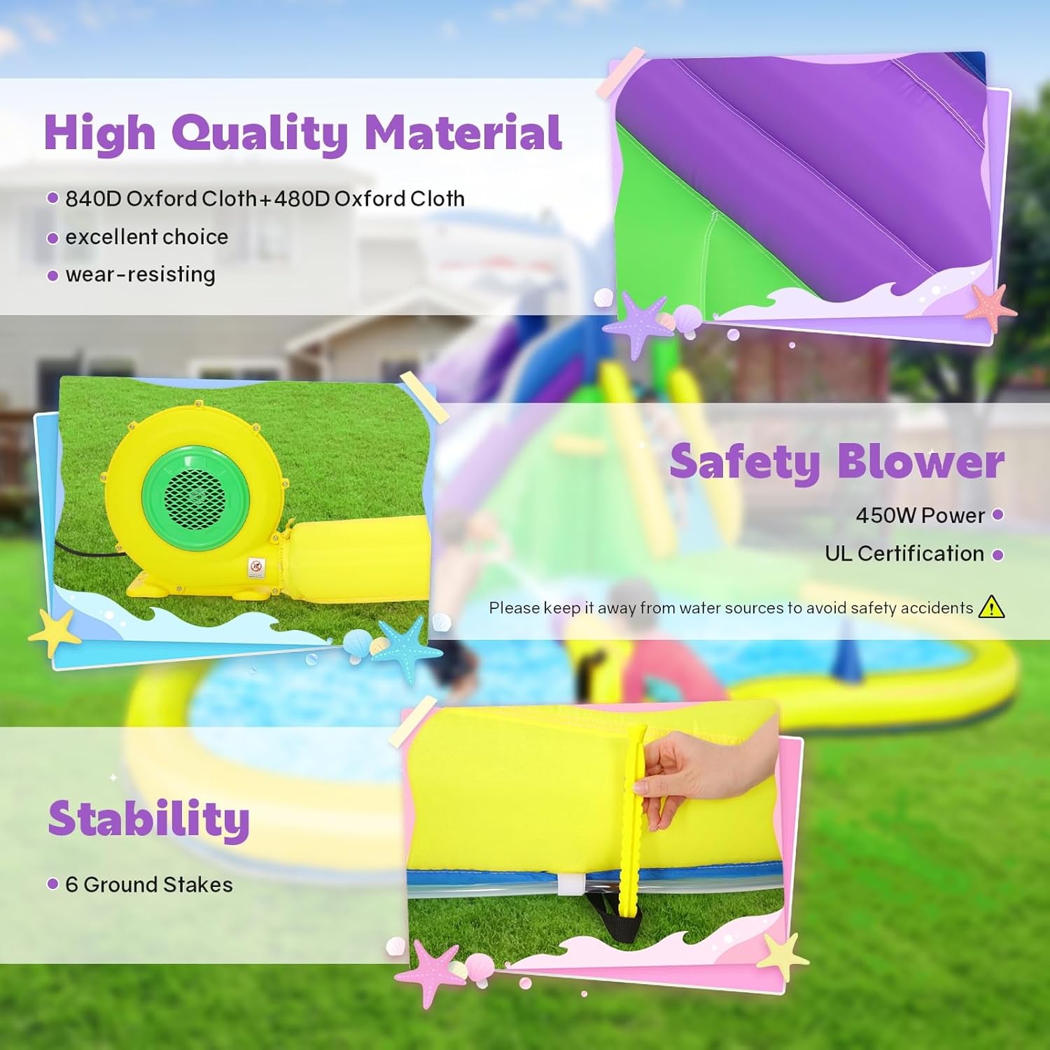 Castello Gonfiabile 13x14FT co - Kids Outdoor Inflatable Water Slide recensione e prezzo