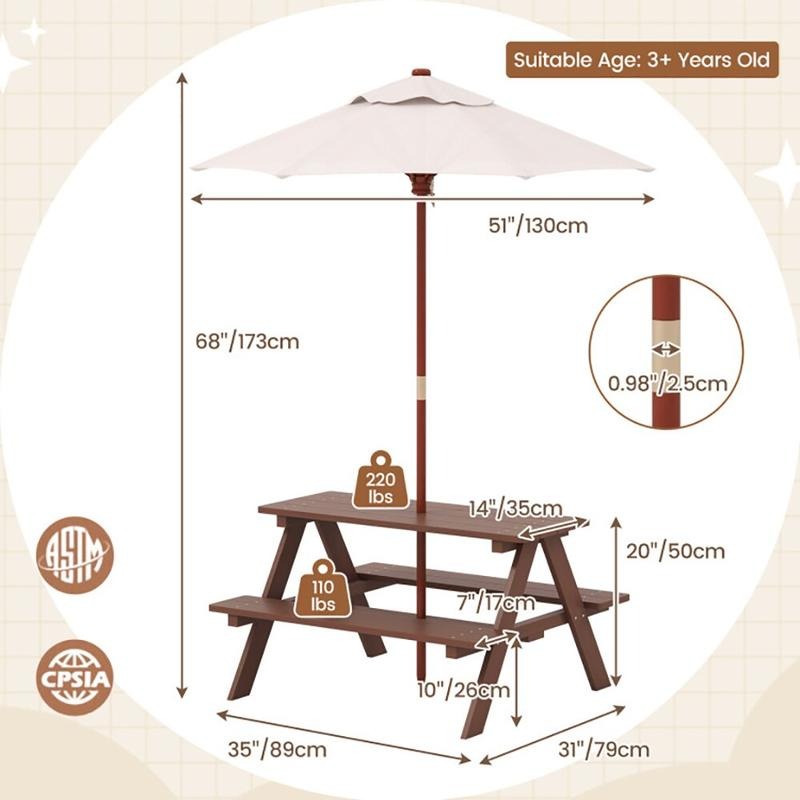 Set da Picnic per Bambini con  - Kids Outdoor Picnic Table recensione e prezzo