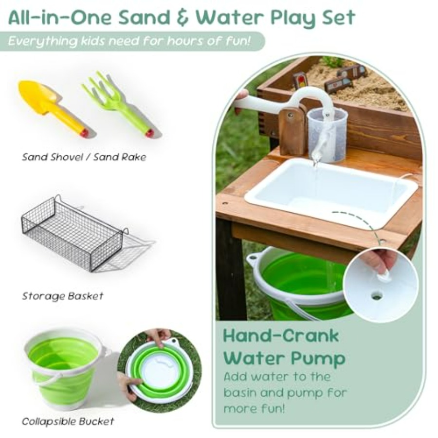 Tavolo da sabbia in legno per  - Kids Outdoor Activity Table recensione e prezzo