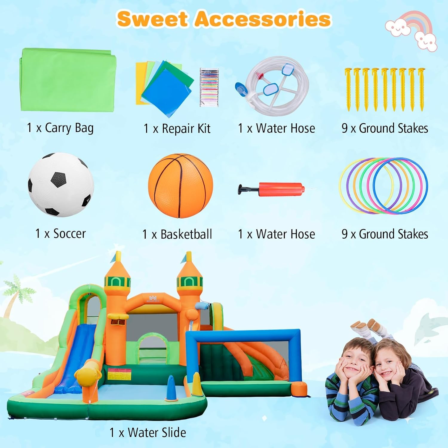 Parco Acquatico Gonfiabile 9-i - Kids Outdoor Slide recensione e prezzo