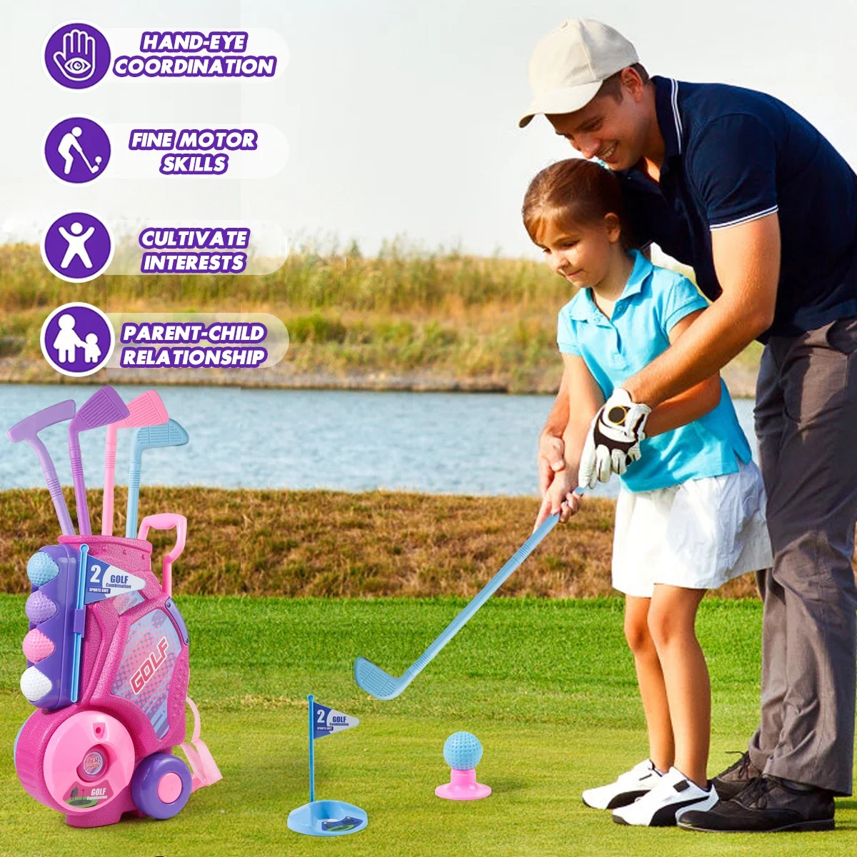 Set da golf per bambini MQUDUO - Kids Indoor Outdoor Cart recensione e prezzo