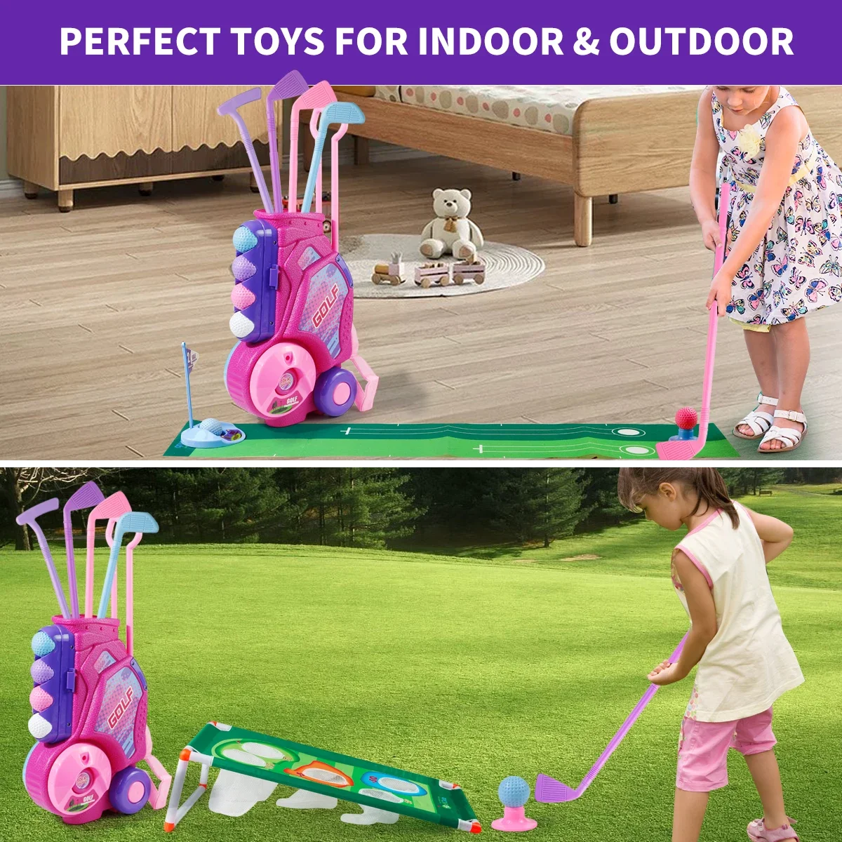 Set da golf per bambini MQUDUO - Kids Indoor Outdoor Cart recensione e prezzo